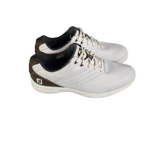 FootJoy FJ Arc SL White Brown Spikeless Golf Shoes 59706 US Men's 12 M